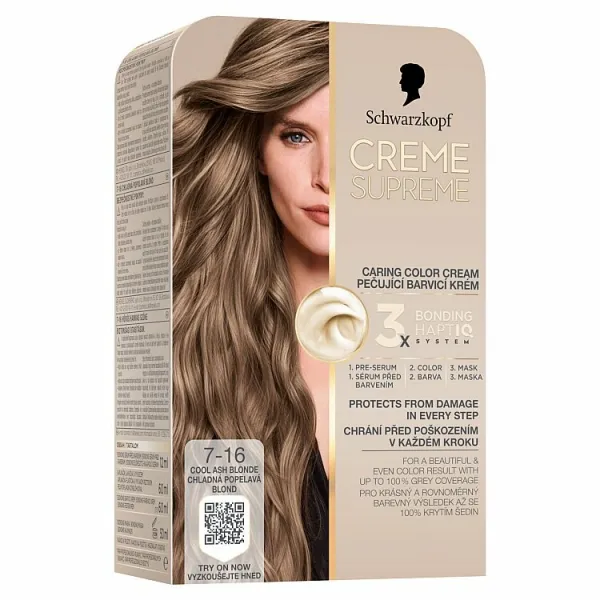Schwarzkopf Creme Supreme Farba na vlasy 7-16 chladná popolavá blond 1ks