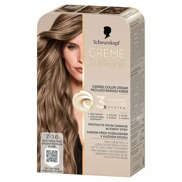 Schwarzkopf Creme Supreme Farba na vlasy 7-16 chladná popolavá blond 1ks