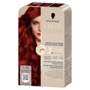 Schwarzkopf Creme Supreme permanentná farba na vlasy odtieň 6-88 Tmavá červená 60 ml