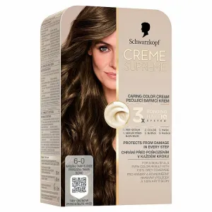 Schwarzkopf Creme Supreme permanentná farba na vlasy odtieň 6-0 Prirodzená tmavá blond 60 ml