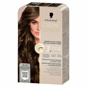 Schwarzkopf Creme Supreme permanentná farba na vlasy odtieň 6-0 Prirodzená tmavá blond 60 ml