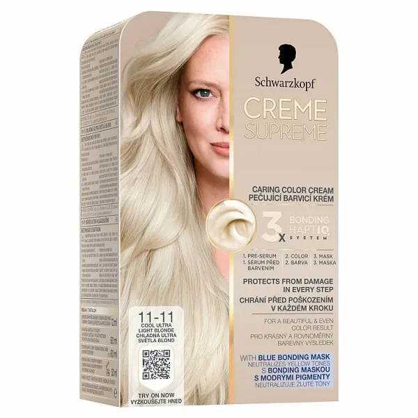 Schwarzkopf Creme Supreme Farba na vlasy 11-11 chladná ultra svetlá blond 1ks