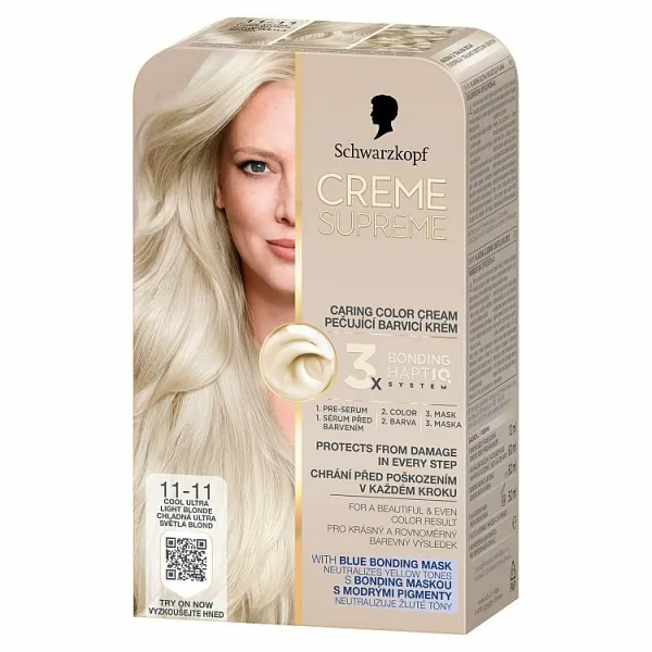 Schwarzkopf Creme Supreme Farba na vlasy 11-11 chladná ultra svetlá blond 1ks