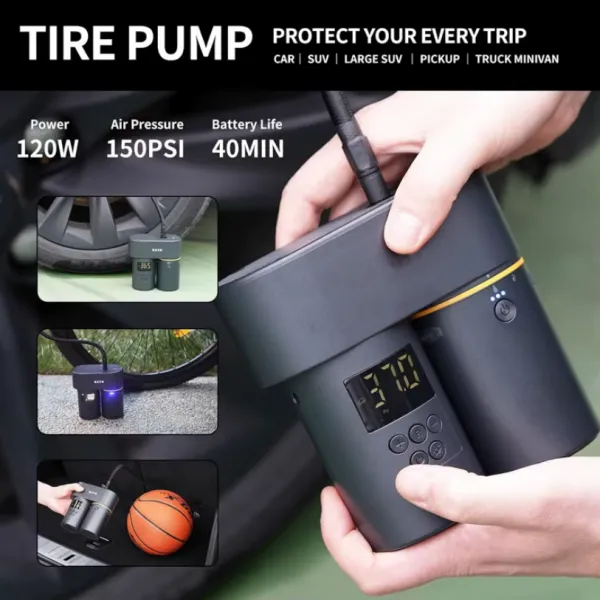 E PRO 152C Multifunkčná 5 v 1 súprava do auta,vysávač, tlakový čistič vapka,mini kompresor, powerbanka,darčeková súprava do auta