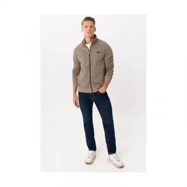 Pánska mikina so zipsom VOLCANO B-WILL-102-BEIGE