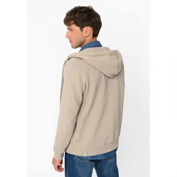Pánska mikina so zipsom VOLCANO B-LERMO-102-BEIGE