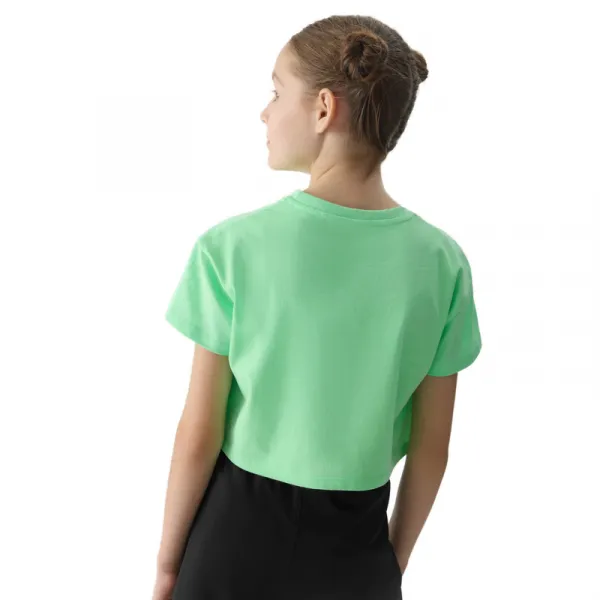 Dievčenské tričko s krátkym rukávom 4F JUNIOR TSHIRT-4FJWSS24TTSHF1144-42N-LIGHT GREEN NEON