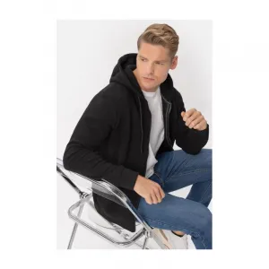 Pánska mikina so zipsom VOLCANO B-LERMO-700-BLACK