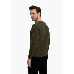 Pánske tričko s dlhým rukávom VOLCANO L-AZUX-302-KHAKI