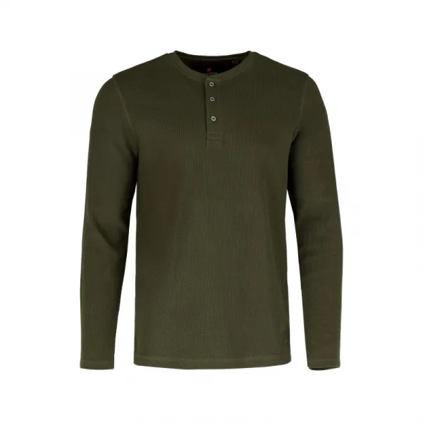 Pánske tričko s dlhým rukávom VOLCANO L-AZUX-302-KHAKI