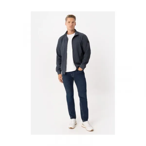 Pánska mikina so zipsom VOLCANO B-SWED-600M-NAVY MEL