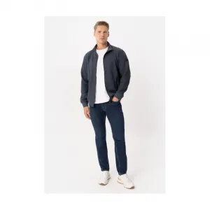 Pánska mikina so zipsom VOLCANO B-SWED-600M-NAVY MEL