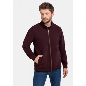 Pánska mikina so zipsom VOLCANO B-LED-403-BURGUNDY