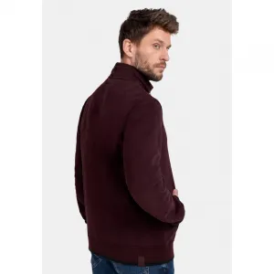 Pánska mikina so zipsom VOLCANO B-LED-403-BURGUNDY