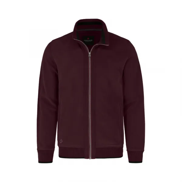 Pánska mikina so zipsom VOLCANO B-LED-403-BURGUNDY