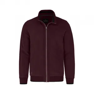 Pánska mikina so zipsom VOLCANO B-LED-403-BURGUNDY