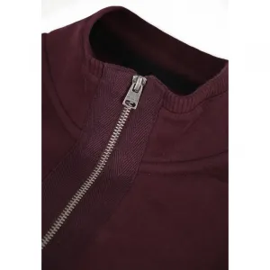 Pánska mikina so zipsom VOLCANO B-LED-403-BURGUNDY