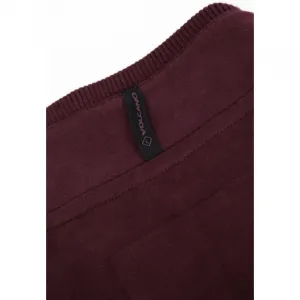 Pánska mikina so zipsom VOLCANO B-LED-403-BURGUNDY