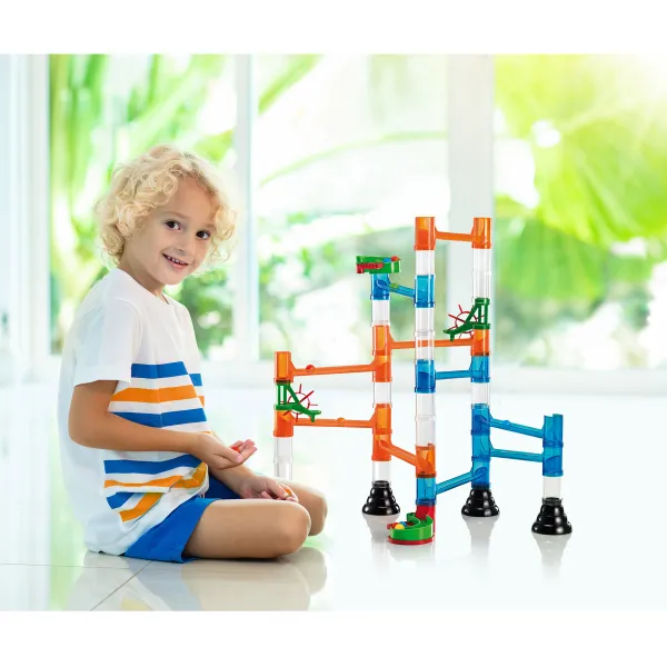 Migoga Marble Run - guľôčková dráha - transparentná - 45 ks