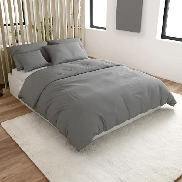 Bavlnené obliečky Lux sivé knoflík