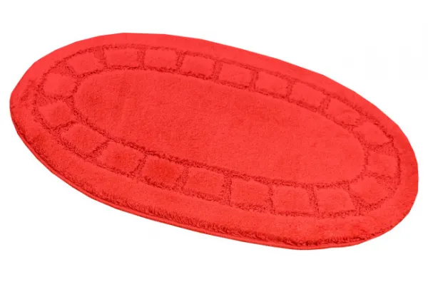 Kúpeľňový koberček Ocean Red červený ovál