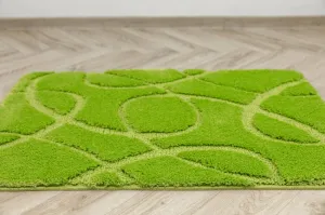 Kúpeľňový koberček Kobe Light Green svetlozelený, línie