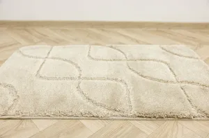 Kúpeľňový koberček Ivona svetlobéžový, línie