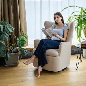 Relaxačné otočné kreslo, sivobéžová, MAREN