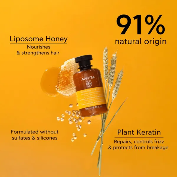 Apivita Keratin Repair Nourish Repair Shampoo čistiaci šampón 250 ml