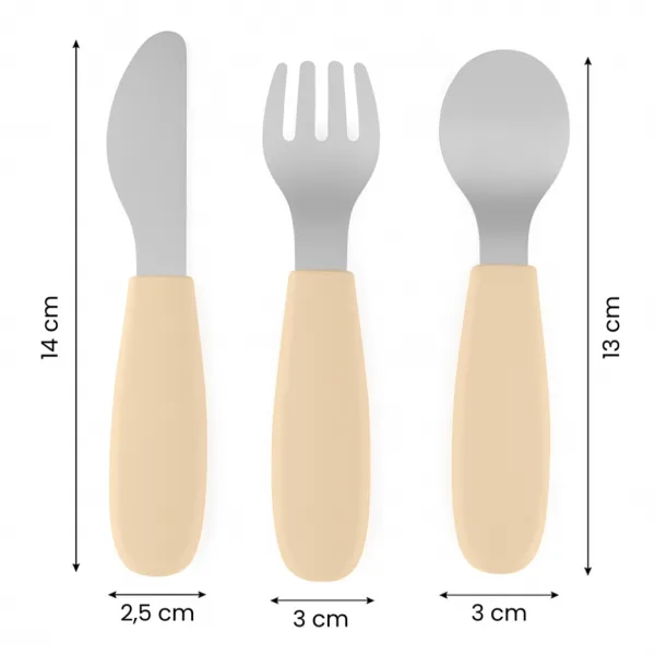 PETITE&MARS Sada príborov s nerezovej ocele Take&Match Desert Sand 12m+