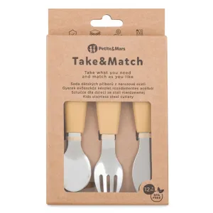 PETITE&MARS Sada príborov s nerezovej ocele Take&Match Intense Ochre 12m+