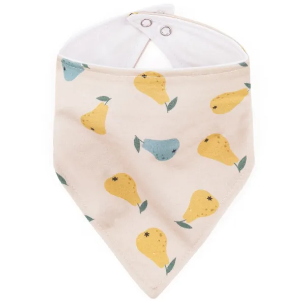 PETITE&MARS Podbradník bandana Luke 2 ks Beige Pears&Intense Ochre 3m+