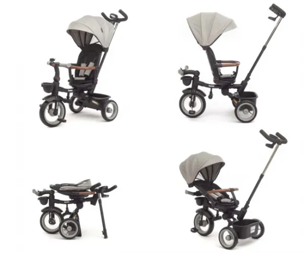 Luxusná detská trojkolka s osvetlením Milly Mally Twinkle grey