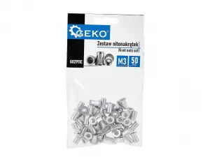 GEKO G02911C – Sada hliníkových nitovacích matíc M3 (50 ks)