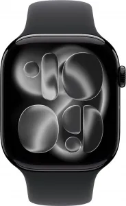 Apple Watch Series 11 GPS + Cellular 46mm Jet Black Aluminium Case with Black Sport Band - S/M, MFC24WF/A