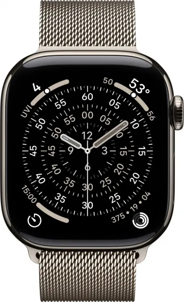 Apple Watch Series 11 GPS + Cellular 42mm Natural Titanium Case with Natural Milanese Loop, MF8P4WF/A
