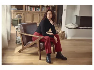 esmara® Dámske látkové palazzo nohavice (červená, 36)