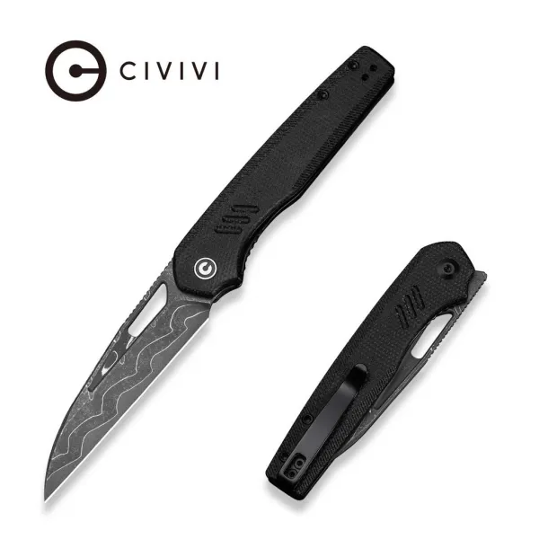 Civivi Guile C24062B-DS1 Damascus Black Canvas Micarta