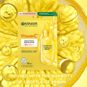 Garnier Textil Masks Brightening Pack rozjasňujúca plátienková maska s vitamínom C
