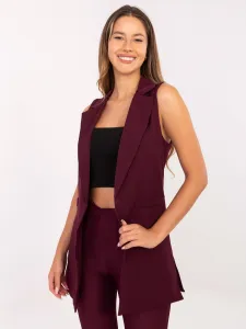 Factory Elegantná dámska vesta RUE PARIS – dlhá moderná vesta Farba: Hnedá, Veľkosť: M