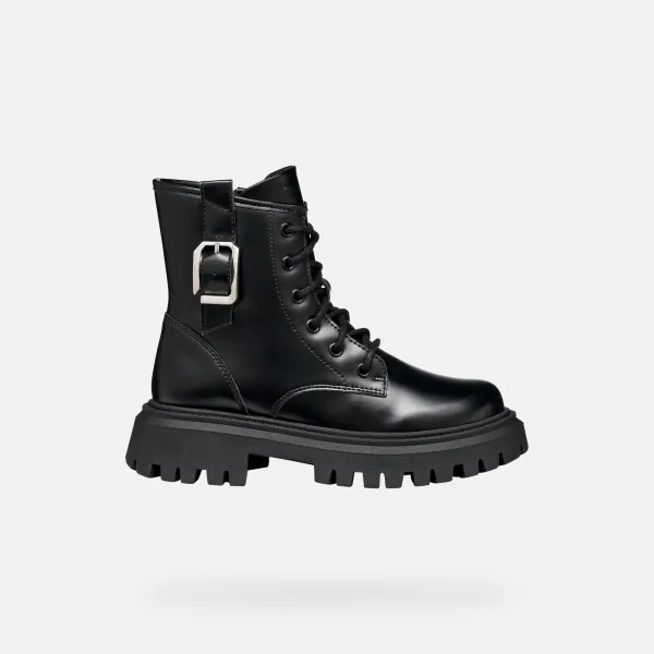Black Girls Ankle Boots Geox Maquinnens - Girls