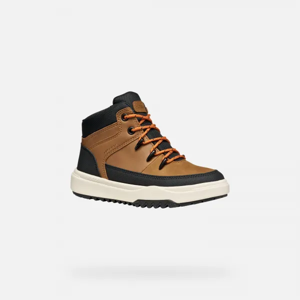 Light Brown Boys' Ankle Boots Geox Bunshee ABX - Boys