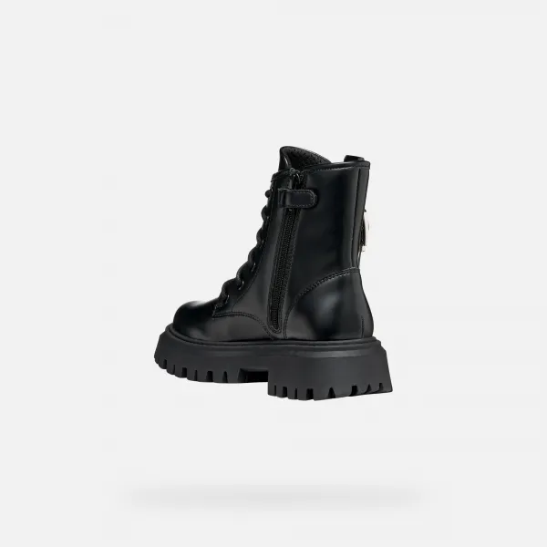 Black Girls Ankle Boots Geox Maquinnens - Girls