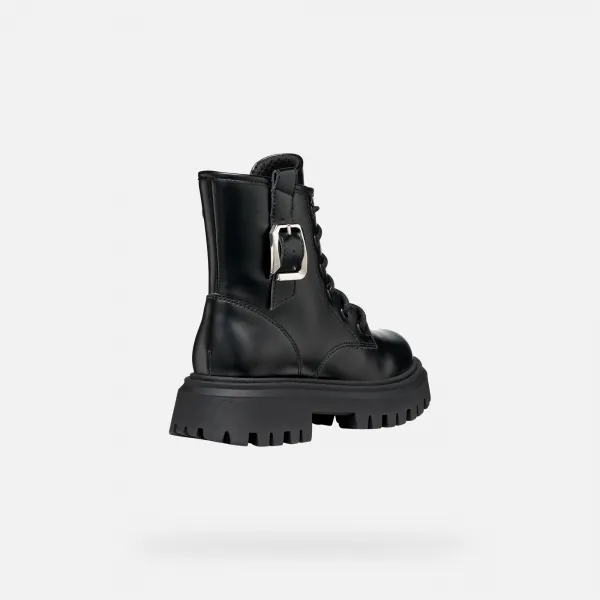 Black Girls Ankle Boots Geox Maquinnens - Girls