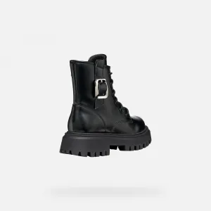Black Girls Ankle Boots Geox Maquinnens - Girls