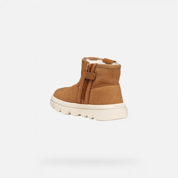 Light Brown Girls Ankle Boots Geox Willaboom - Girls
