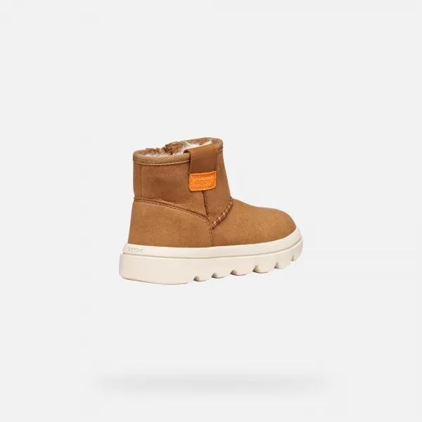 Light Brown Girls Ankle Boots Geox Willaboom - Girls