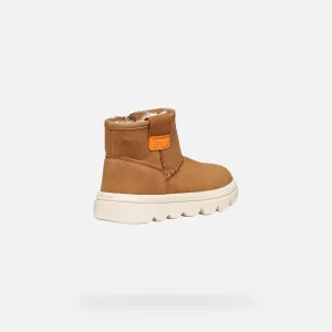 Light Brown Girls Ankle Boots Geox Willaboom - Girls