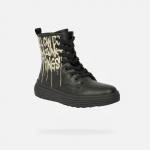 Black Girls Ankle Boots Geox Phaolae Girl - Girls