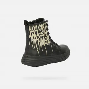 Black Girls Ankle Boots Geox Phaolae Girl - Girls